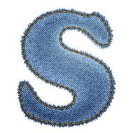 Jeans alphabet Denim letter S