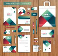 Vector artistic corporate identity template with color elements N27