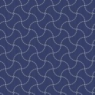 Traditional Japanese Embroidery Ornament with waves Vector seamless pattern