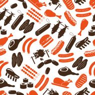 meat food icons and symbols color seamless pattern eps10 N2