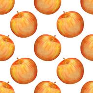 Watercolor seamless pattern with apples N2