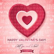 pink background with red valentine heart and wishes text N2