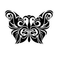 Vector Butterfly Monochrome black and white stylized butterfly Ethnic ornate N2