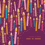 Vector colorful birthday candles corner frame background