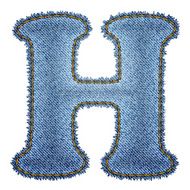 Jeans alphabet Denim letter H