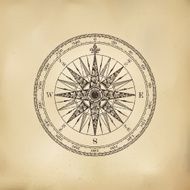 Compass Rose on Old Paper