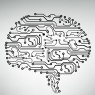 Circuit board computer brain Vector illustration N56
