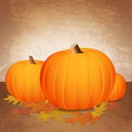 Fall Pumpkins and Leaves