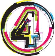 Colorful Grunge Font NUMBER 4 N2