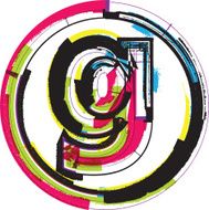 Colorful Grunge Font LETTER G N4