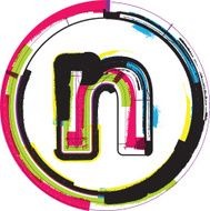 Colorful Grunge Font LETTER N N3