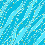 blue pattern with leaves