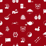 China theme icons white and red seamless pattern eps10 N2