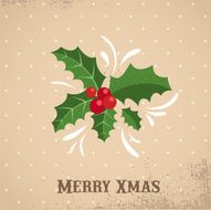 Christmas background with holly leafs N2