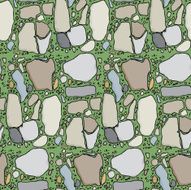 Seamless Flagstone in Grass