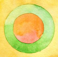 Abstract circle watercolor painting N3