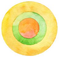 Abstract circle watercolor painting N4