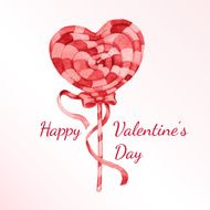 Hand drawn vector watercolor painted sweet candy heart N2