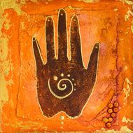 Hand collage artwork