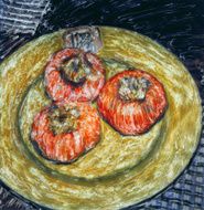 Persimmons on a Plate