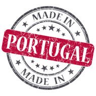 made in Portugal red grunge round stamp