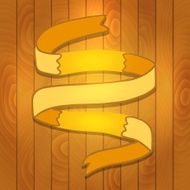 Cartoon Ribbon on wood background