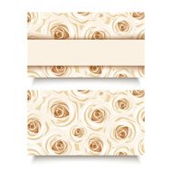 Business card with white roses Vector EPS-10