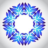 Blue watercolor leaves spring frame