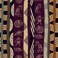 Seamless pattern with silhouettes of dinosaurs N2