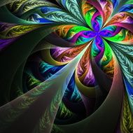 Diagonal symmetric multicolor fractal tracery N7