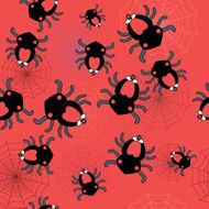 Seamless pattern spiders and cobwebs