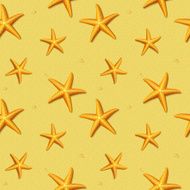 Seamless pattern with starfish Vector illustration