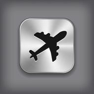 Airplane icon - metal app button