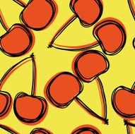 Hand drawn cherry seamless pattern