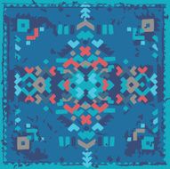 Blue ethnic pattern N2