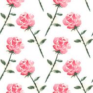 Watercolor seamless pattern with flowers roses