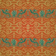 Seamless pattern vintage dragon