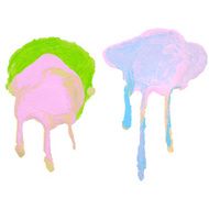 Splash blot banner set on white background handmade brush stroke N40