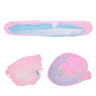 Splash blot banner set on white background handmade brush stroke N42