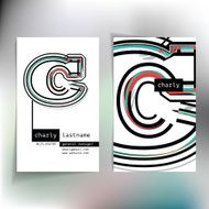 Business card design with letter C N2