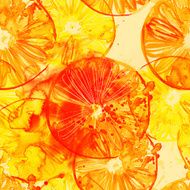 seamless pattern of watercolor lemons and oranges