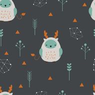 Seamless vector pattern with cute monsters