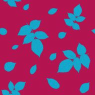 Vivid texture with raspberry leaves Seamless vector pattern