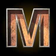 Vector old metal letter m N3