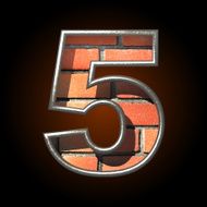 Vector brick cutted figure 5