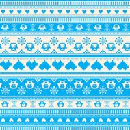Seamless Winter Sweater pattern with Hearts and Owls N10