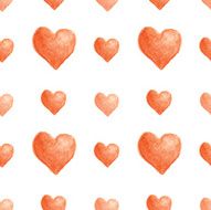 Colorful hearts seamless pattern Vectorized watercolor drawing N3