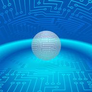 Abstract Sphere of Electronic Circuitry
