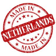 Made In Netherlands red stamp