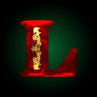 vector velvet l letter with gold